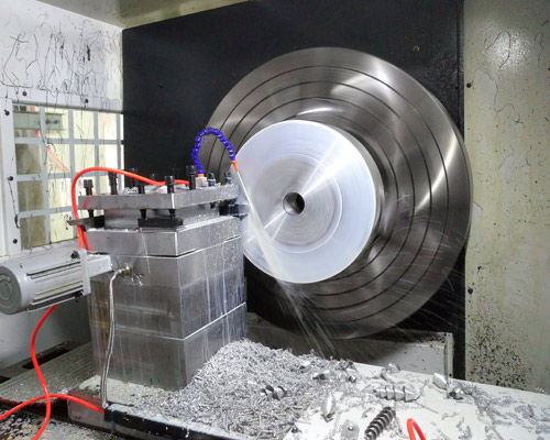 Large aluminum transition flange CNC lathe processing