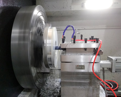 Large aluminum transition flange CNC lathe processing