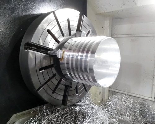 Large diameter aluminum drum groove CNC turning processing custom